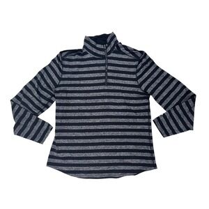 Lululemon Studio 1/2 Zip Classic Stripe Rulu Pullover Heathered Black XL/XXL